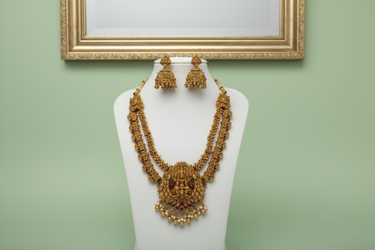 Golden Kimaya Layered Temple Necklace Set