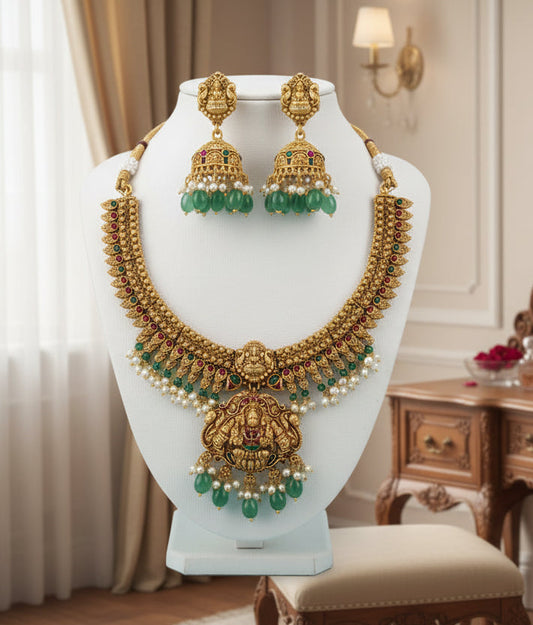 Golden Liya Temple Necklace Set