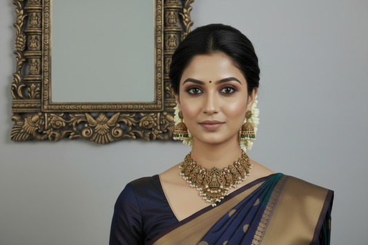 Golden Ujjaini Temple Necklace Set