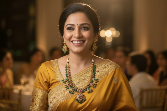 Green Suhasini Guttapusalu Necklace Set