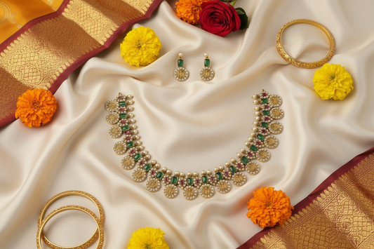 Multicolor Manaswini Ramparivar Necklace Set