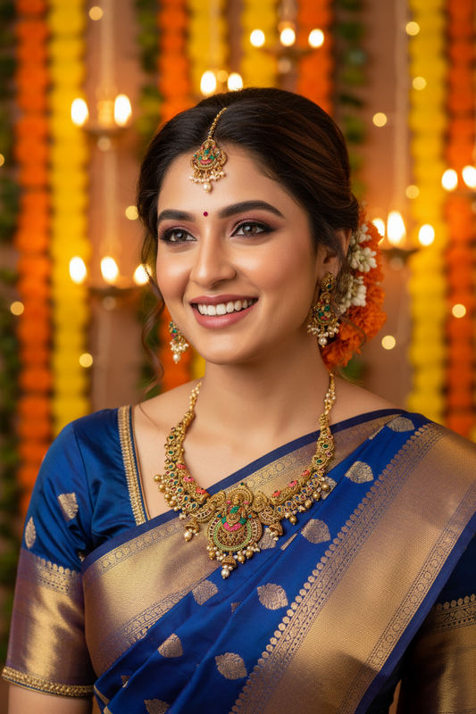 Multicolor Priya Temple Necklace set