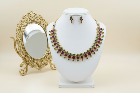 Purple Adra Necklace set