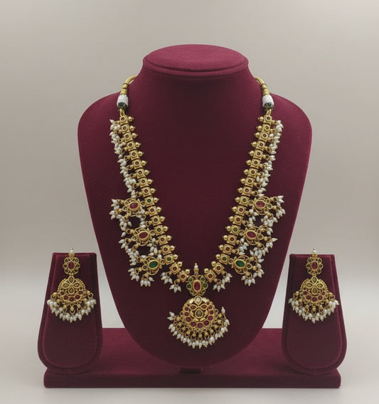 Golden Suhasini Guttapusalu Necklace Set