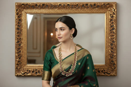 Pink Vedika Long Necklace Set