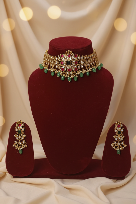 Multicolor Amala Jadau Choker Set