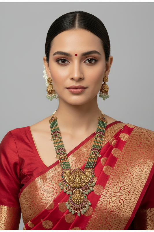 Green Tiya Temple Necklace Set