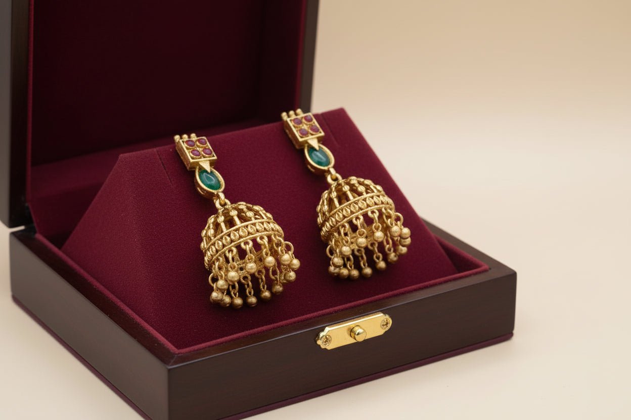Green Bhavanya Antique Necklace Set