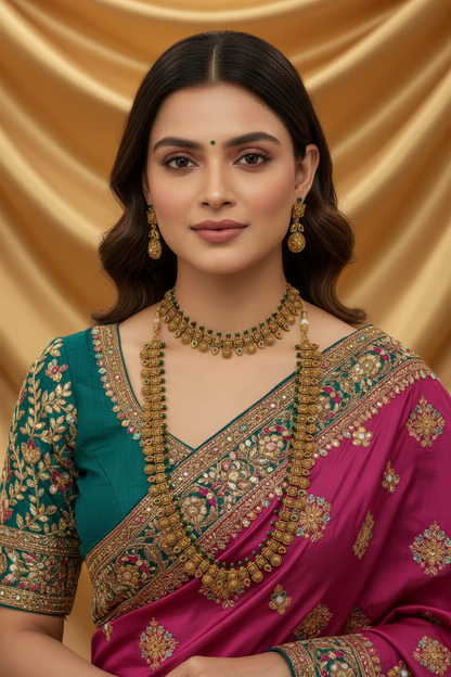 Golden Haniya Combo Coin Necklace Set