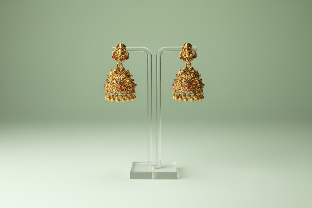 Golden Kimaya Layered Temple Necklace Set