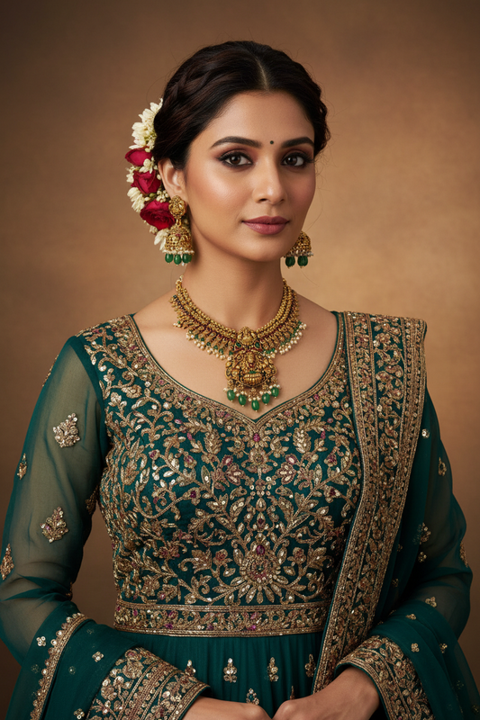 Golden Liya Temple Necklace Set
