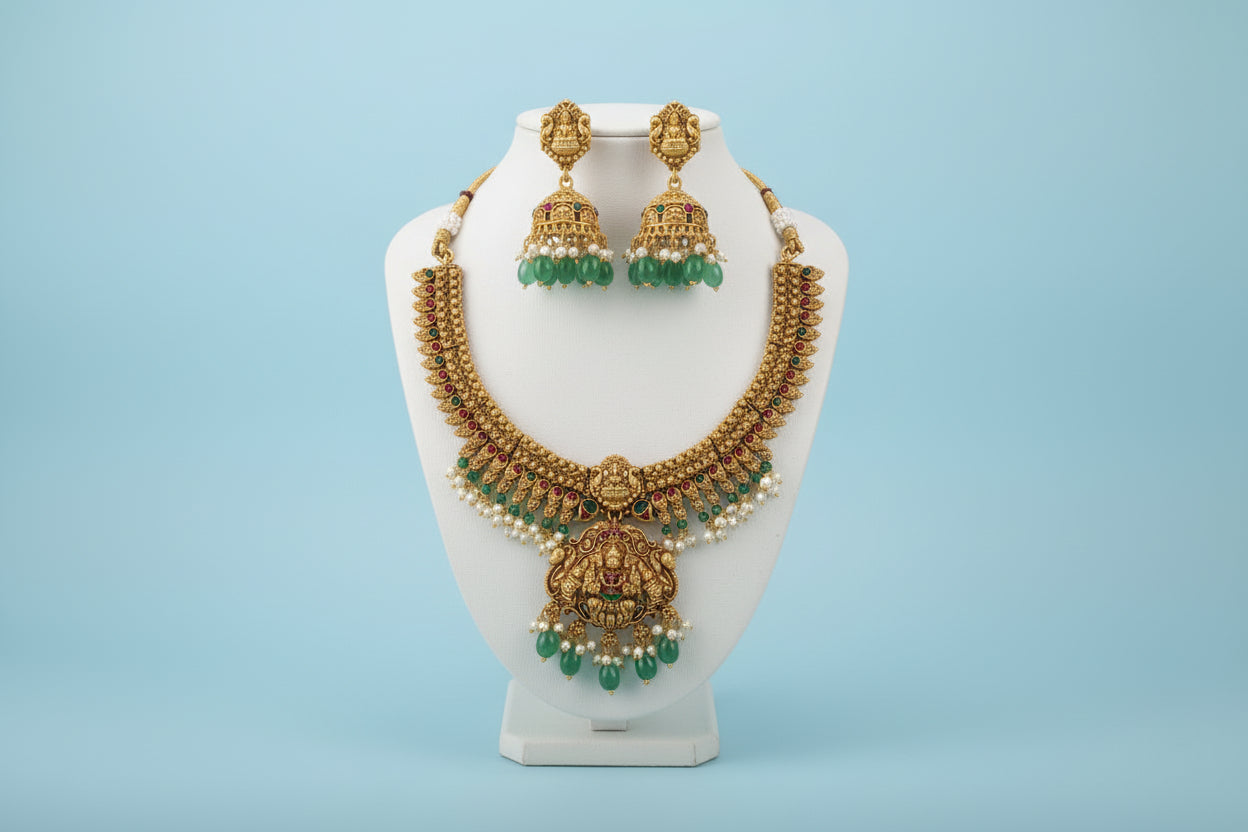 Golden Liya Temple Necklace Set