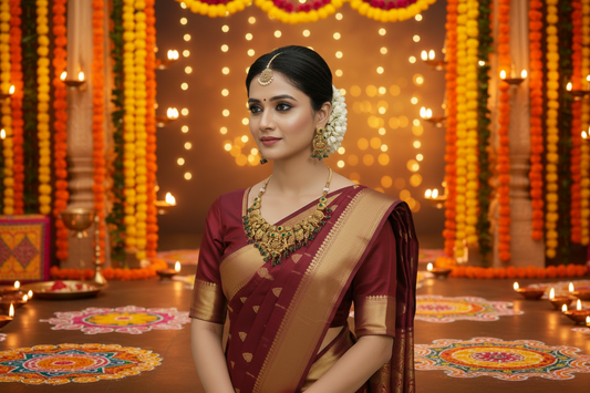 Golden Mayurakshi Necklace Set