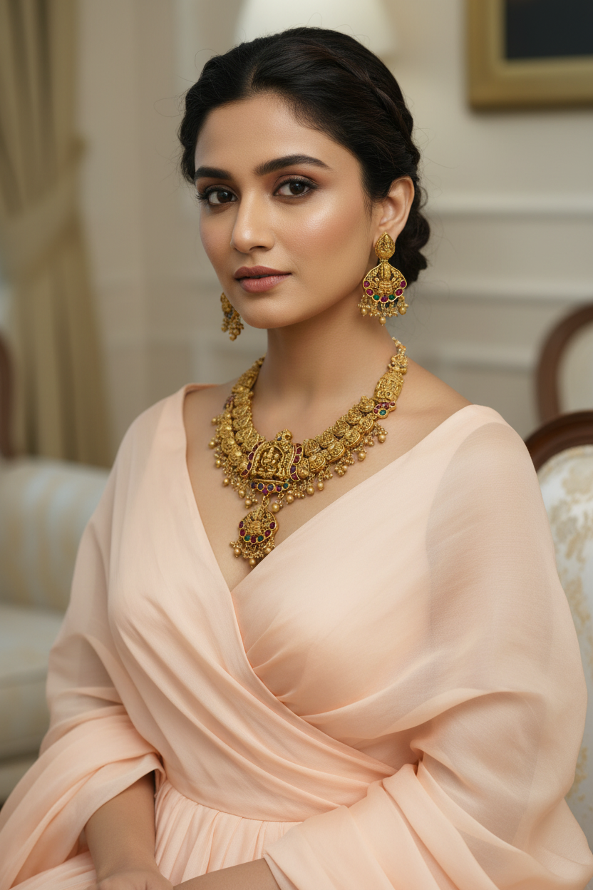 Golden Mila Temple Necklace Set