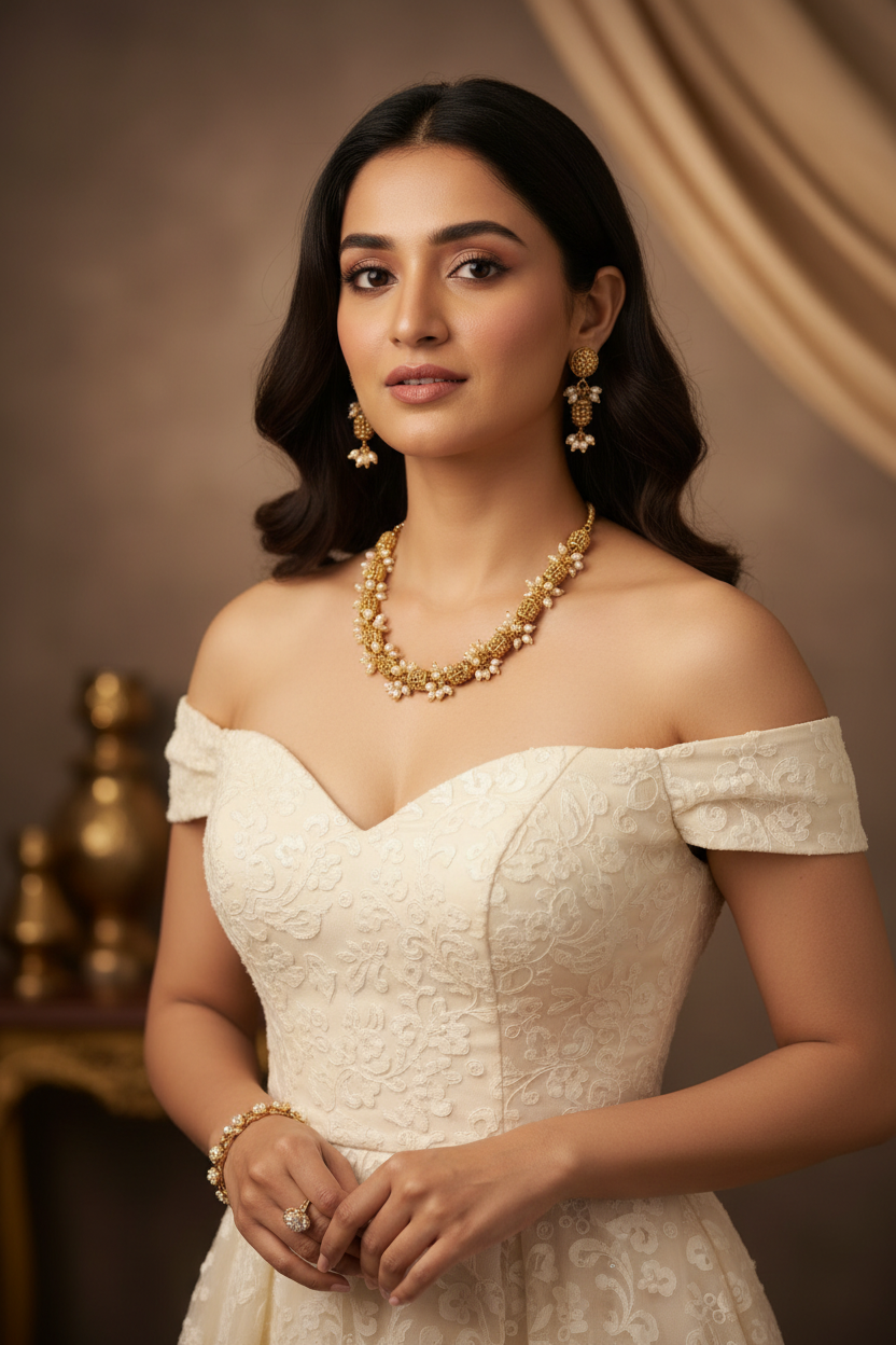 Golden Narmada Mala Set