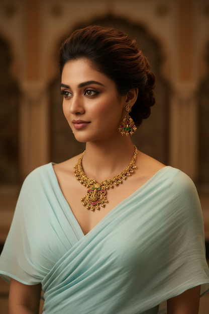 Golden Nila Temple Necklace Set