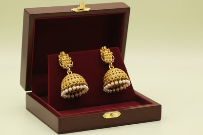 Golden Sarasvati Temple Bridal Set