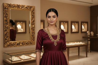 Golden Shanaya Guttapusalu Necklace set