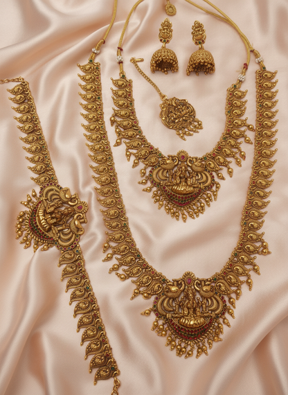 Golden Shaurya Temple Bridal Set