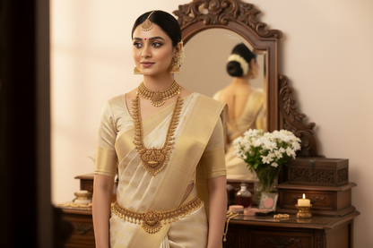 Golden Shaurya Temple Bridal Set