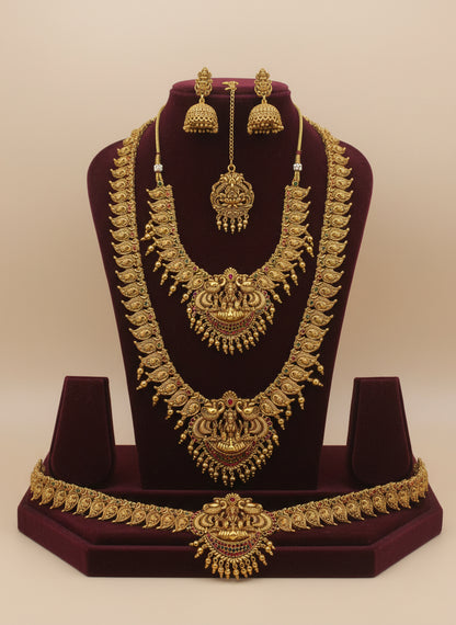 Golden Shaurya Temple Bridal Set