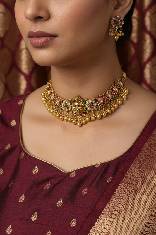 Golden Vaanya Jadau Choker set