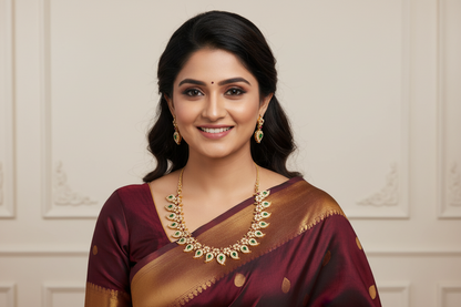 Golden Vaishali Necklace Set