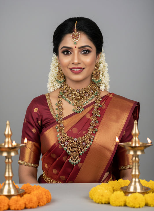 Golden Vasundhara Necklace Set