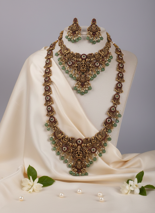 Golden Vasundhara Necklace Set