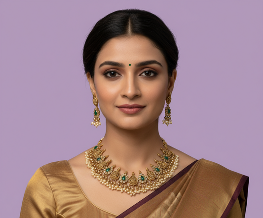 Green Adhya Necklace Set