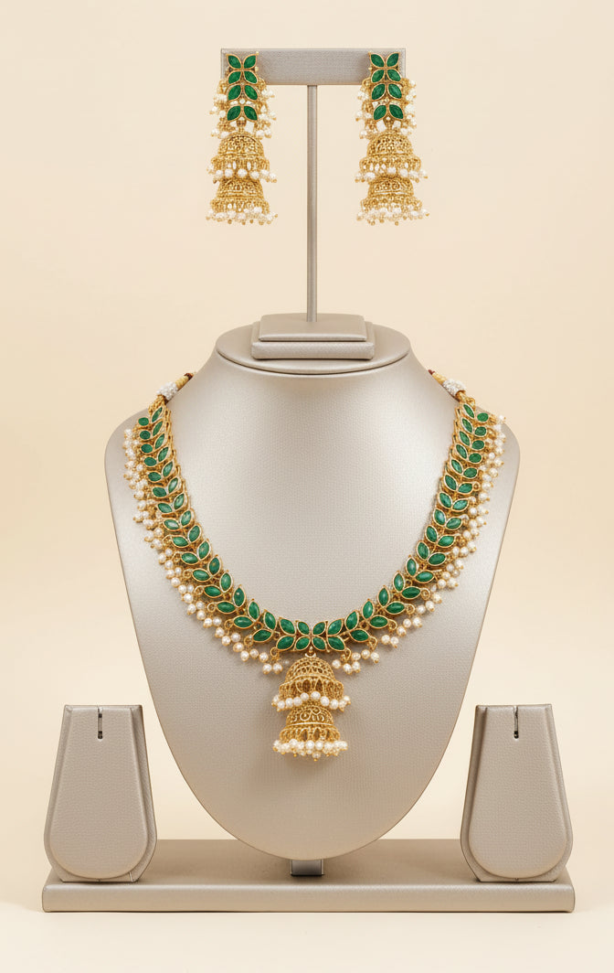 Green Surya Necklace Set