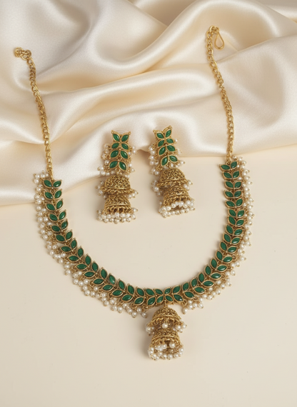 Green Surya Necklace Set