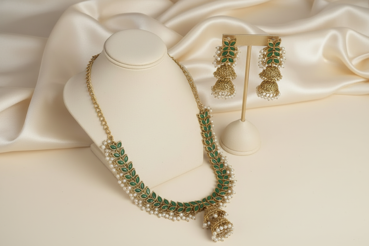 Green Surya Necklace Set