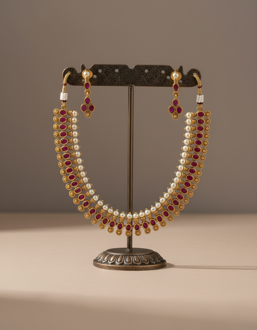 Magenta Saanvi Necklace Set