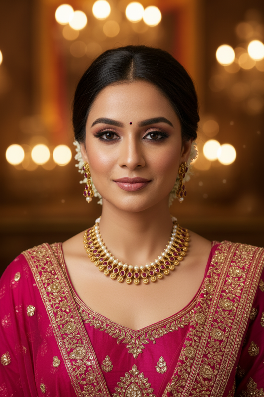 Magenta Saanvi Necklace Set