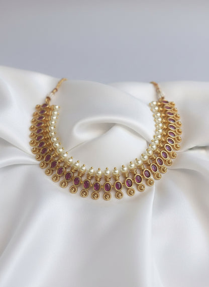 Magenta Saanvi Necklace Set