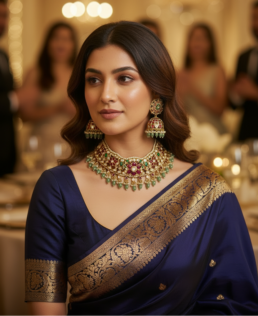 Multicolor Aashvi Jadau Choker Set