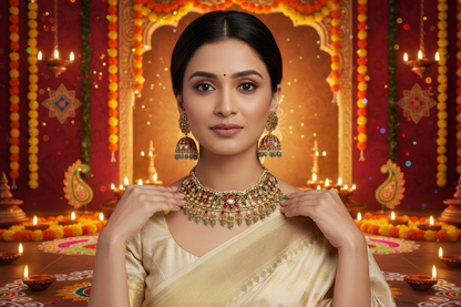 Multicolor Aashvi Jadau Choker Set