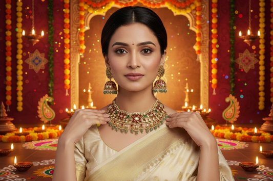 Multicolor Aashvi Jadau Choker Set