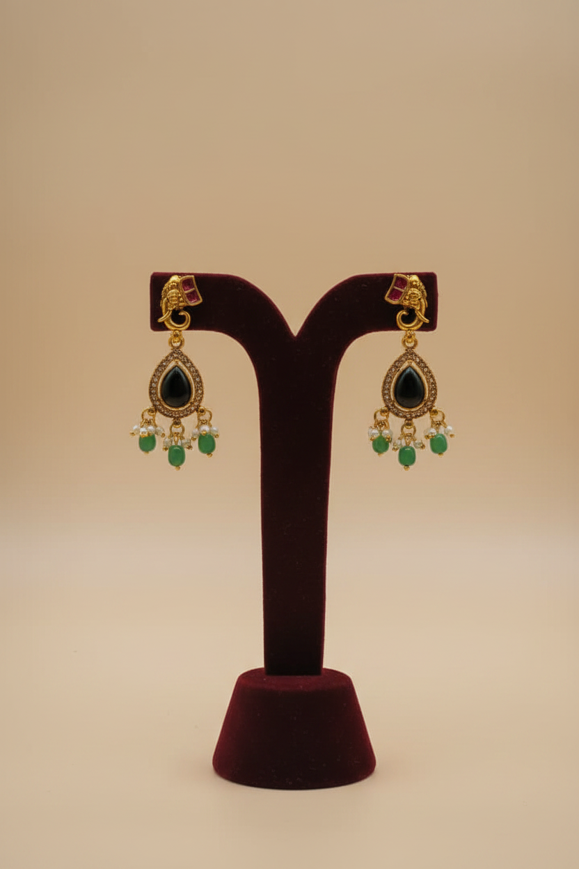 Short Necklace Set | Multicolor Temple Jewellery -  House of Abiani