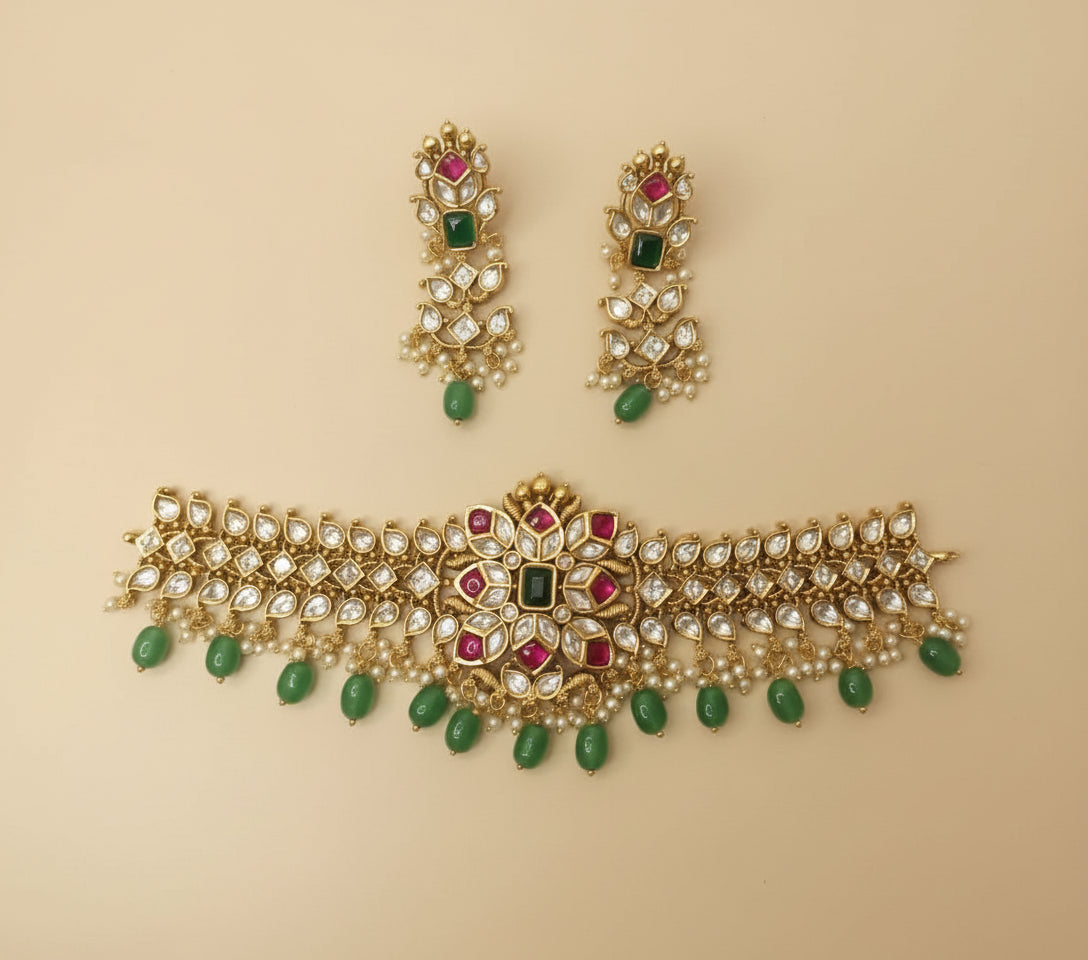Multicolor Amala Jadau Choker Set