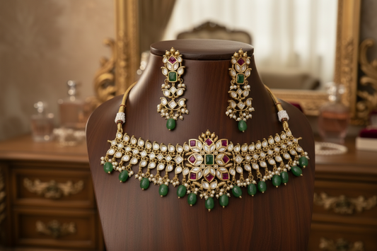 Multicolor Amala Jadau Choker Set