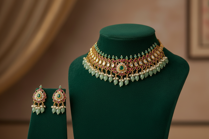 Multicolor Aparna Jadau Choker Set