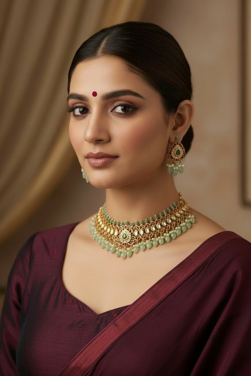 Multicolor Aparna Jadau Choker Set