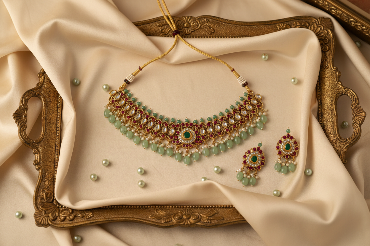 Multicolor Aparna Jadau Choker Set