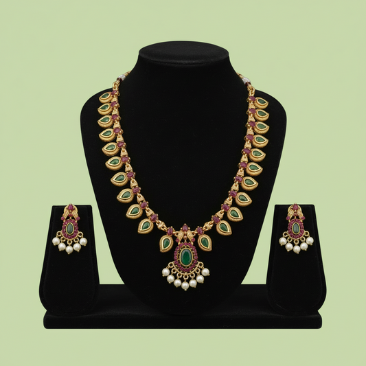 Multicolor Bharati Necklace Set