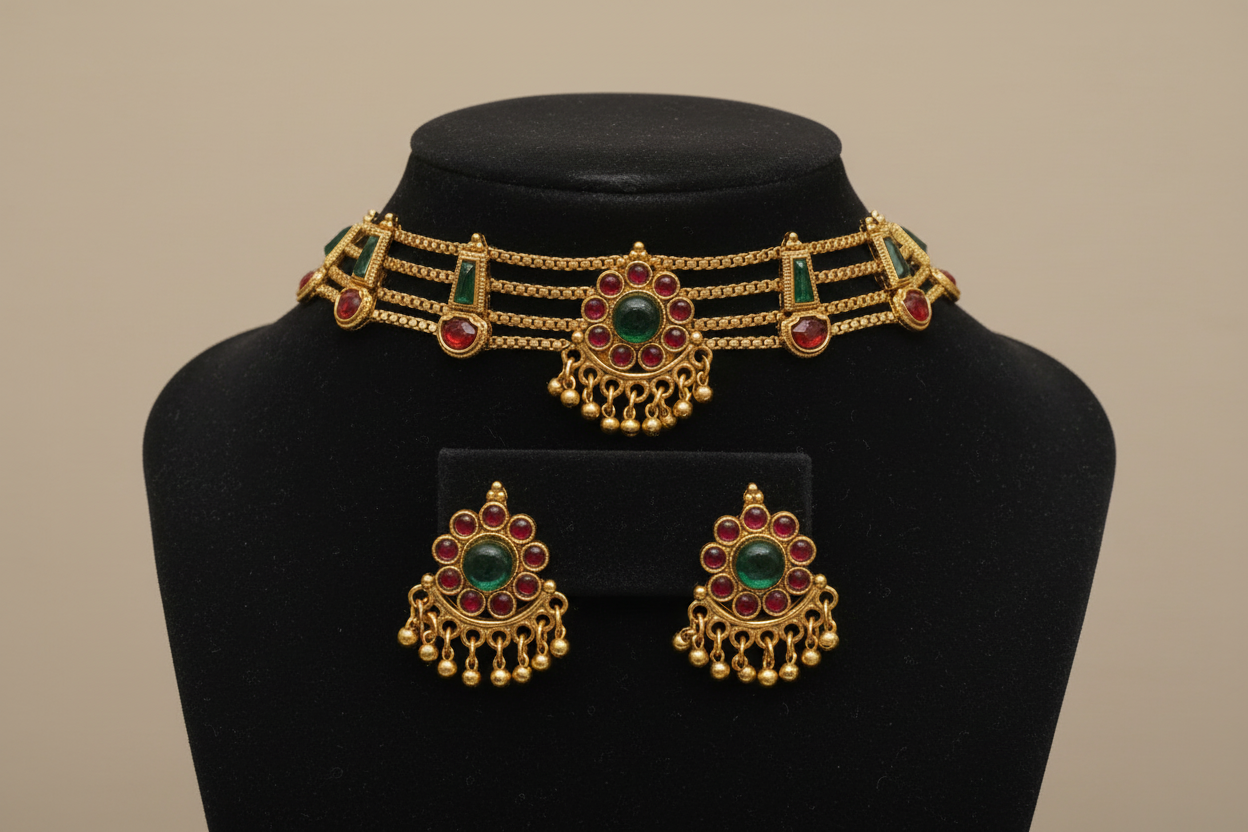 Multicolor Dhriti Flower Choker Set