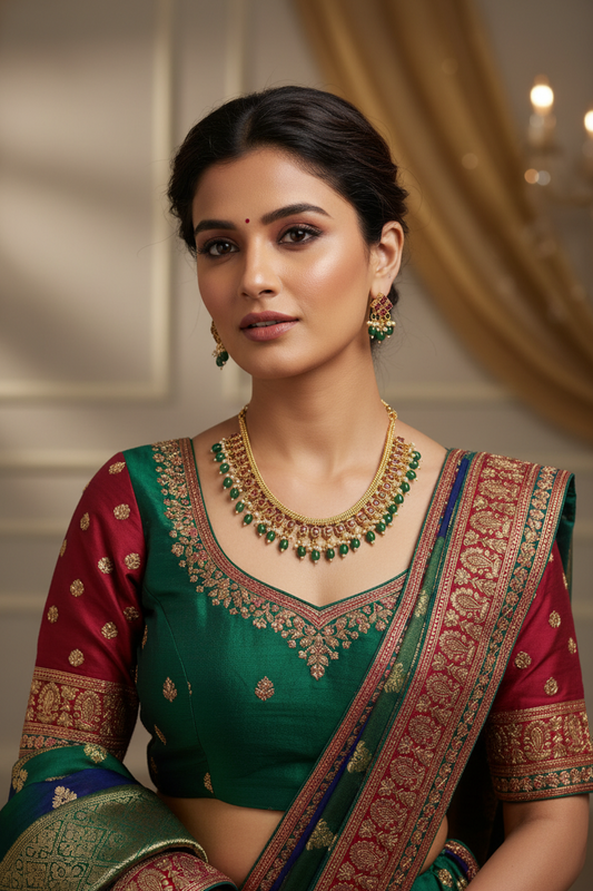 Multicolor Diya Necklace Set
