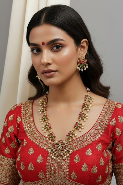 Multicolor Eesha Lotus Necklace Set