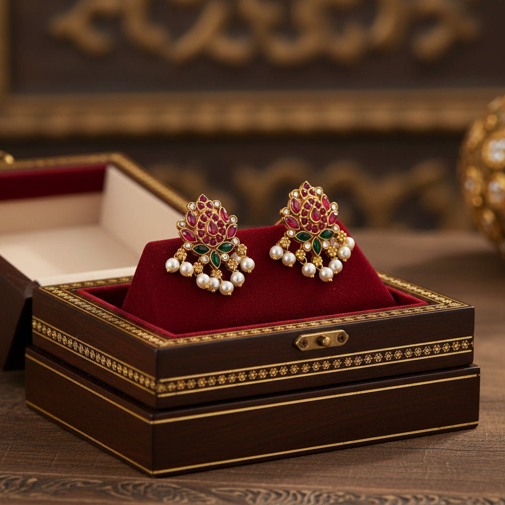 Multicolor Eesha Lotus Necklace Set